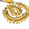 Natural Beer Quartz Faceted Tear Drop Beads Strand The length of Strand is 4.5 Inches and Size 7mm to 11mm approx. Beer Quartz is a beautiful variety of yellow quartz. Its beer like shade differentiates it from citrine or lemon quartz. 